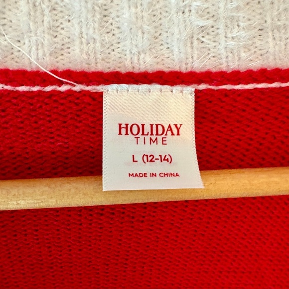 Holiday Time Christmas Gnome Argyle Festive Cardigan Sweater Womens size Large - Picture 15 of 16